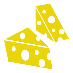 Piece of cheese. The isolated object on a white background