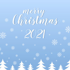 Naklejka na ściany i meble Merry christmas 2021. Winter poster