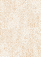 Hand Drawn Background with Cute Confetti Dotted Pattern. Seamless Wallpaper with Simple Light Brown Irregular Confetti Dots on Neutral Beige Background. Scandinavian Style. 