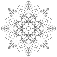 Easy Mandala coloring book simple and basic for beginners, seniors and children. Set of Mehndi flower pattern for Henna drawing and tattoo. Decoration in ethnic oriental, Indian style.