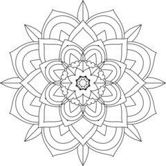 Easy Mandala coloring book simple and basic for beginners, seniors and children. Set of Mehndi flower pattern for Henna drawing and tattoo. Decoration in ethnic oriental, Indian style.