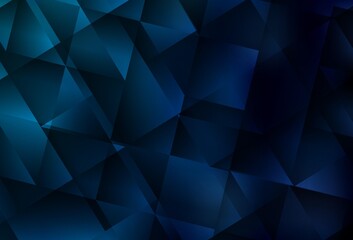Fototapeta premium Dark BLUE vector gradient triangles template.