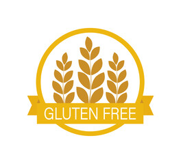 Flat illustration on white backdrop. Quality set. Flat gluten free. Vector illustration.