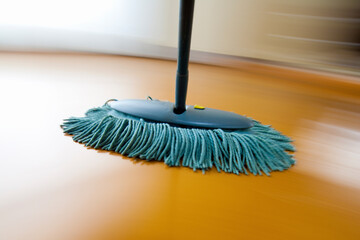 床掃除モップがけの流し撮り