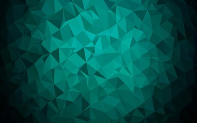 Dark Green vector polygonal background.