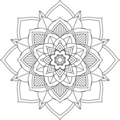Easy Mandala coloring book simple and basic for beginners, seniors and children. Set of Mehndi flower pattern for Henna drawing and tattoo. Decoration in ethnic oriental, Indian style.