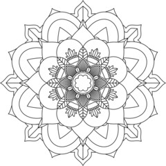 Easy Mandala coloring book simple and basic for beginners, seniors and children. Set of Mehndi flower pattern for Henna drawing and tattoo. Decoration in ethnic oriental, Indian style.