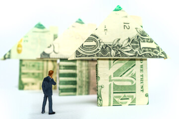 Businessman Money Housing Market - obrazy, fototapety, plakaty