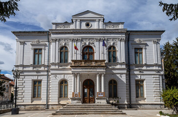 Fototapeta na wymiar County art museum in Targoviste, Romania. Construction elements and details.