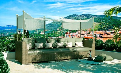 Rattan furniture exterior design