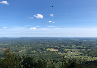 View from top of the mountain on hiking trail at Minnewaska State Park, NY