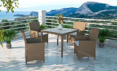 Rattan furniture exterior design