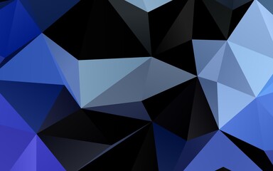 Fototapeta premium Dark BLUE vector blurry triangle pattern.
