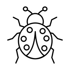 ladybug line style icon design, Insect and animal theme Vector illustration