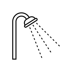 Shower icon in outline style. Vector illustration on withe background. Isolated.