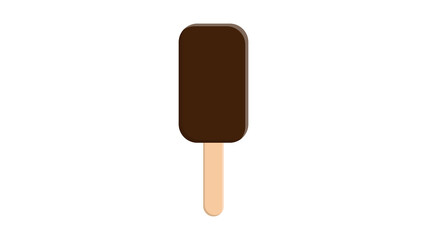 ice cream sweet, milk, popsicle white on a stick on a white background, vector illustration. popsicle in chocolate glaze. sweet delicious ice cream, mouth-watering sweet dessert