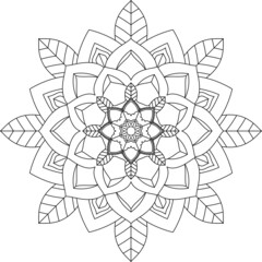 Easy Mandala coloring book simple and basic for beginners, seniors and children. Set of Mehndi flower pattern for Henna drawing and tattoo. Decoration in ethnic oriental, Indian style.