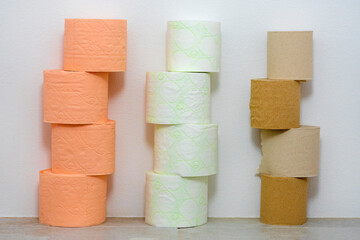 Rows toilet paper.lavatory paper