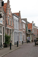 Typical dutch houses made of bricks 