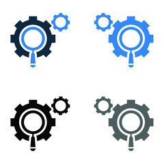 Optimization, setting, shopping icon. Vector graphics