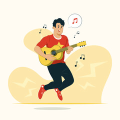 Playing music concept illustration