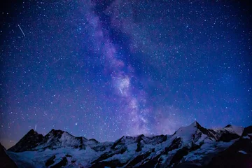 Wall murals Alps The milky way over the swiss alps