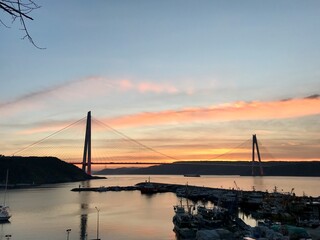Obraz premium Istanbul Yavuz Sultan Selim bridge at sunset