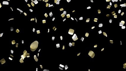 confetti in gold-silver color, used as an overlay