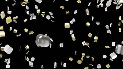 confetti in gold-silver color, used as an overlay