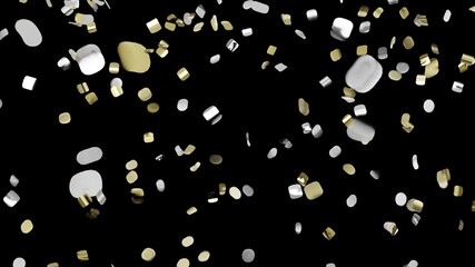 confetti in gold-silver color, used as an overlay