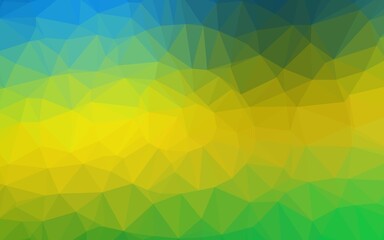 Dark Blue, Yellow vector polygon abstract background.