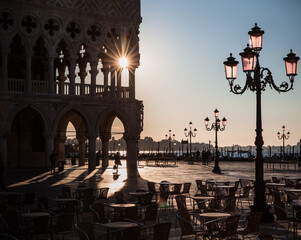 Sunrise in Venice San Marco square
