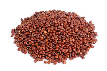 red quinoa seeds isolated on white background with clipping path and full depth of field