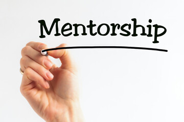 Hand writing inscription Mentorship with marker, concept,stock image