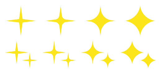 Set of shine golden stars symbol