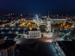 Tula Kremlin, aerial view from drone. Assumption Cathedral