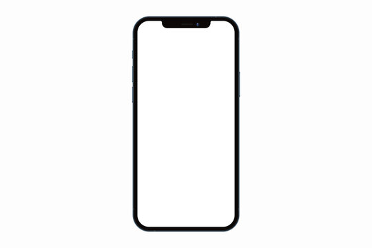 Anapa, Russian Federation - October, 14, 2020: New Iphone 12 Pro Max, Front side.  Smartphone mock up with white screen. Illustration for app, web, presentation, design