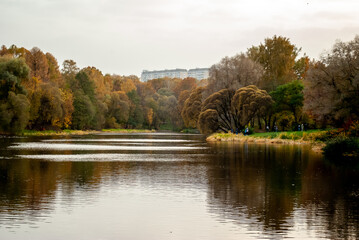 autumn landscape with lake