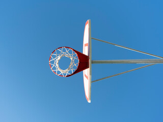 Basketball hoop as seen from underneath goal © Rix Pix