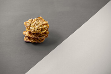 Corn crackers isolated on grey background.