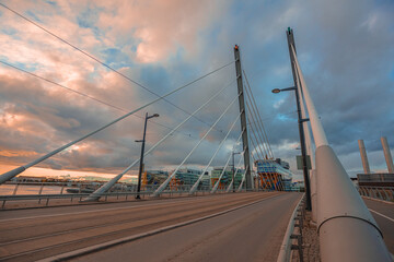Helsinki, Uusimaa, Finland October 13, 2020 Bridge to Yatkäsaari Island