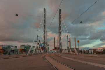 Helsinki, Uusimaa, Finland October 13, 2020 Bridge to Yatkäsaari Island