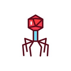 Bacteria bacteriophage color line icon. Vector illustration