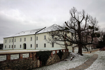 Fototapeta na wymiar Hradec nad Moravici castle winter view, Czech Republic
