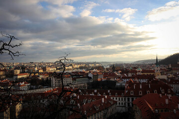 Obraz premium Historic center of Prague panoramic view from castle hill, Czech Republic