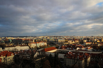 Obraz premium Historic center of Prague panoramic view from castle hill, Czech Republic