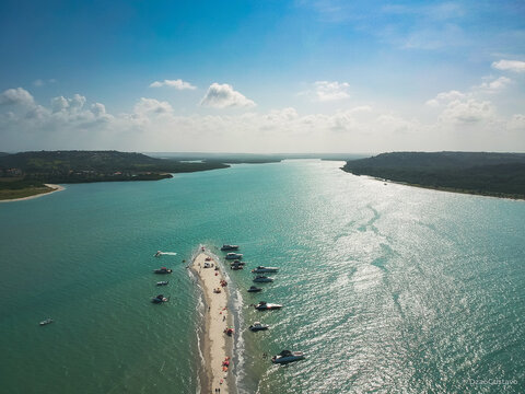 Aerial view from sea, brazil island Itamaraca, Brazil