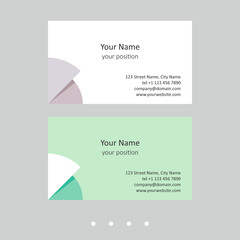 Editable business card template. Simple design in two color schemes.