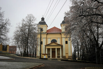 Roman catholic church view in Halic, Slovakia