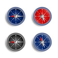 Compass on a white background. Navigation icon. Vector Illustration.